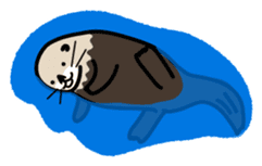 Sea creature Rakko(sea otter)  Sticker 1 sticker #7646241