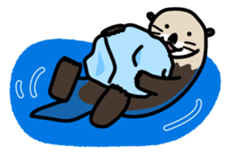 Sea creature Rakko(sea otter)  Sticker 1 sticker #7646247