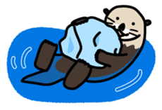 Sea creature Rakko(sea otter)  Sticker 1 sticker #7646247
