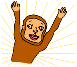 Creepy monkey sticker #7851641