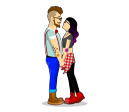 Levi & Olive Hipster Love sticker #8121316
