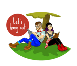 Levi & Olive Hipster Love sticker #8121323