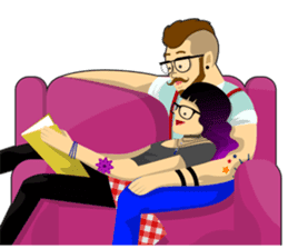 Levi & Olive Hipster Love sticker #8121328