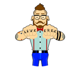Levi & Olive Hipster Love sticker #8121332