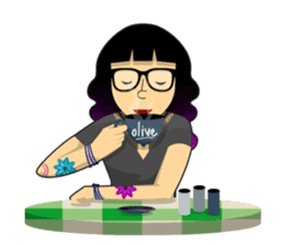 Levi & Olive Hipster Love sticker #8121333