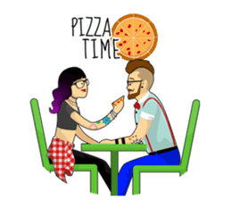 Levi & Olive Hipster Love sticker #8121334