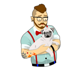 Levi & Olive Hipster Love sticker #8121335