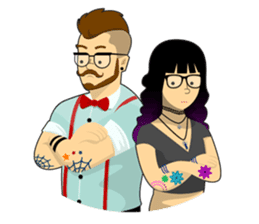 Levi & Olive Hipster Love sticker #8121340