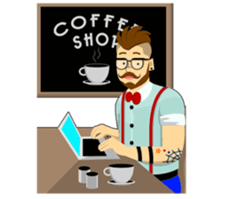 Levi & Olive Hipster Love sticker #8121341