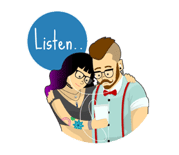 Levi & Olive Hipster Love sticker #8121346