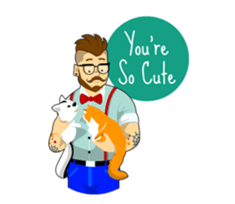 Levi & Olive Hipster Love sticker #8121354