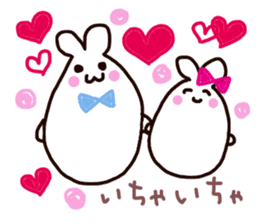 sweet rabbit rice cake sticker #8372040