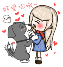 Q version lock pet dog-Cool guys lovable sticker #8410339