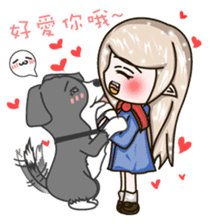 Q version lock pet dog-Cool guys lovable sticker #8410339