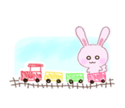 Momotan of rabbit in pastel colors sticker #8473593