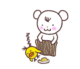 White bear Emma and Colon of the chick sticker #8502288