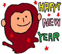 The New Year's for a monkey. sticker #8973139