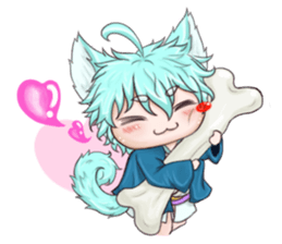 My blue-hair dog~ sticker #10615086