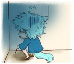 My blue-hair dog~ sticker #10615087