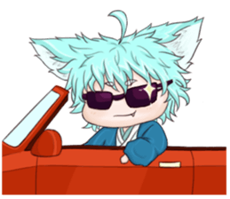 My blue-hair dog~ sticker #10615089