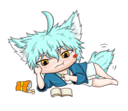 My blue-hair dog~ sticker #10615104