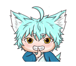 My blue-hair dog~ sticker #10615109