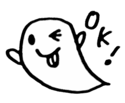 Fluffy a ghost(Japanese) sticker #11041679