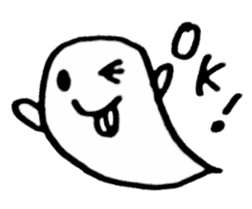 Fluffy a ghost(Japanese) sticker #11041679