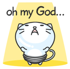light bulb cat sticker #195377