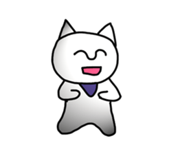The white cute cat(No character ver) sticker #8370700