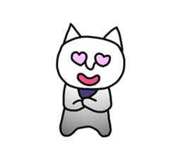 The white cute cat(No character ver) sticker #8370701