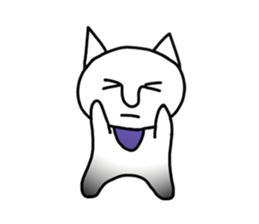 The white cute cat(No character ver) sticker #8370702