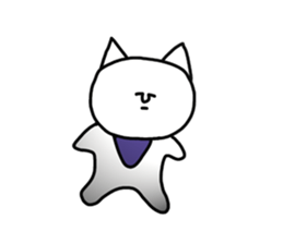 The white cute cat(No character ver) sticker #8370704