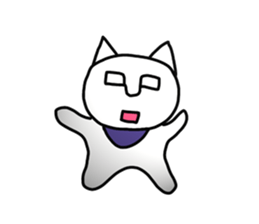 The white cute cat(No character ver) sticker #8370705