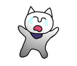 The white cute cat(No character ver) sticker #8370707