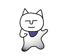 The white cute cat(No character ver) sticker #8370708