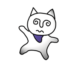 The white cute cat(No character ver) sticker #8370710