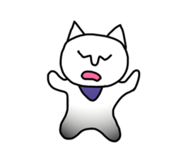 The white cute cat(No character ver) sticker #8370715