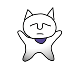 The white cute cat(No character ver) sticker #8370717
