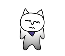 The white cute cat(No character ver) sticker #8370719