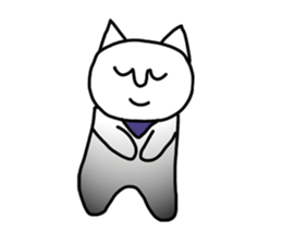 The white cute cat(No character ver) sticker #8370721