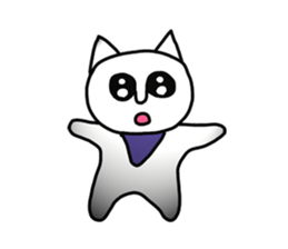 The white cute cat(No character ver) sticker #8370722
