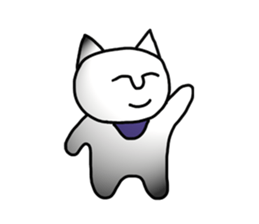 The white cute cat(No character ver) sticker #8370726