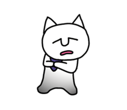 The white cute cat(No character ver) sticker #8370727