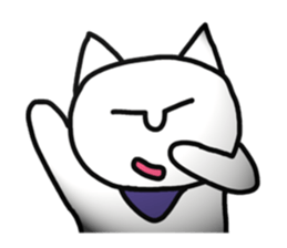 The white cute cat(No character ver) sticker #8370730