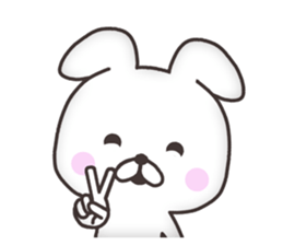 Cute white rabbit(No character ver) sticker #8476388