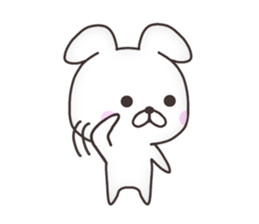 Cute white rabbit(No character ver) sticker #8476391