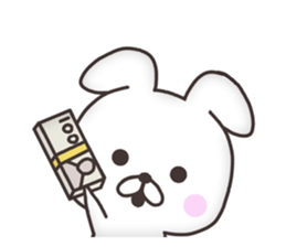 Cute white rabbit(No character ver) sticker #8476395