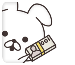 Cute white rabbit(No character ver) sticker #8476396