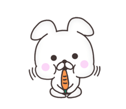 Cute white rabbit(No character ver) sticker #8476403